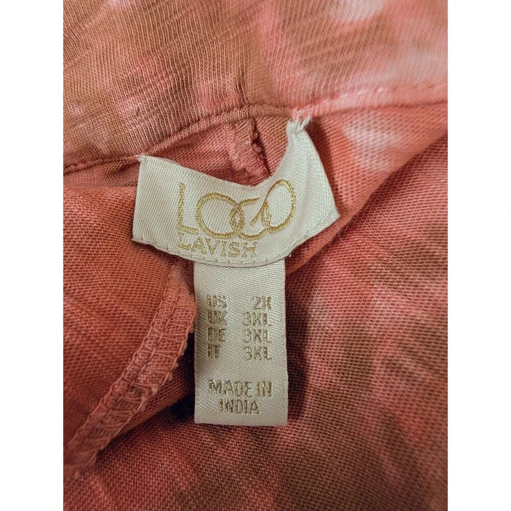LOGO by Lori Goldstein Tie Dye Lace Duster Cardigan Kimono Size 2X